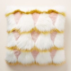Anthropologie Coren Faux-Fur Cushion